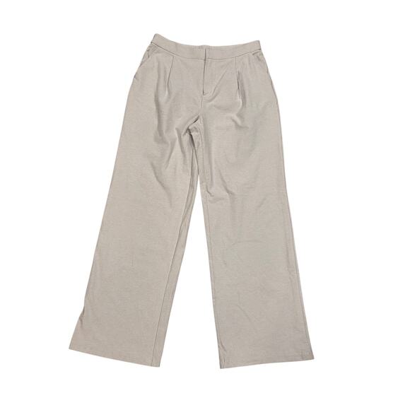 Vuori Elevation Trouser Dreamknit Move Pleated Pants Ecru Heather | M EUC - Picture 2 of 12